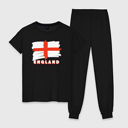 Пижама хлопковая женская England trip, цвет: черный
