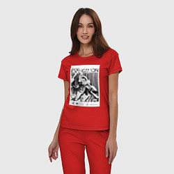 Пижама хлопковая женская Евангелион арт, цвет: красный — фото 2