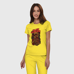 Пижама хлопковая женская Черный саббат, цвет: желтый — фото 2
