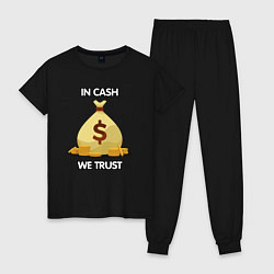 Пижама хлопковая женская In cash we trust, цвет: черный