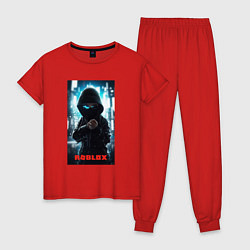 Пижама хлопковая женская Roblox hacker, цвет: красный