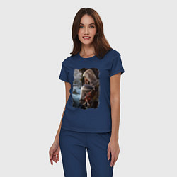 Пижама хлопковая женская Assassins Creed Mirage Асасин Крид Мираж, цвет: тёмно-синий — фото 2