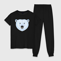 Пижама хлопковая женская Полярный медведь, цвет: черный
