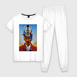 Пижама хлопковая женская Salvador Dali - surrealism, цвет: белый