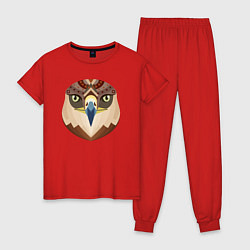 Пижама хлопковая женская Eagle bird, цвет: красный