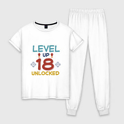 Пижама хлопковая женская 18 уровень разблокирован, цвет: белый