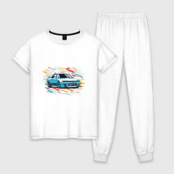 Пижама хлопковая женская Nissan Skyline R32 GTR, цвет: белый
