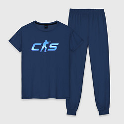 Пижама хлопковая женская CS2 blue logo, цвет: тёмно-синий