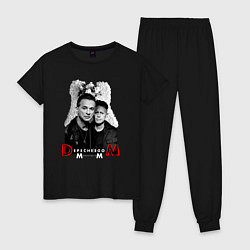 Пижама хлопковая женская Depeche Mode - Dave Gahan and Martin Gore, цвет: черный
