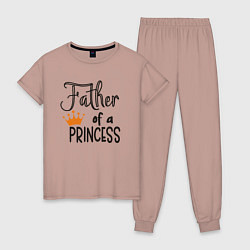 Пижама хлопковая женская Отец принцессы, цвет: пыльно-розовый