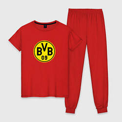 Пижама хлопковая женская Borussia fc sport, цвет: красный