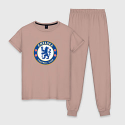 Пижама хлопковая женская Chelsea fc sport, цвет: пыльно-розовый