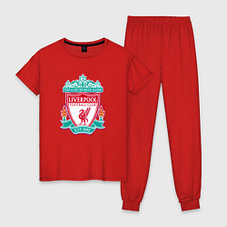 Пижама хлопковая женская Liverpool fc sport collection, цвет: красный