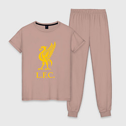 Пижама хлопковая женская Liverpool sport fc, цвет: пыльно-розовый