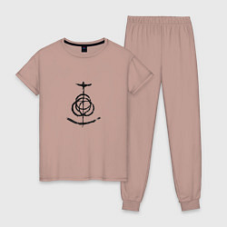 Пижама хлопковая женская Символ Elden Ring, цвет: пыльно-розовый