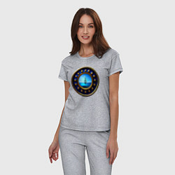 Пижама хлопковая женская Колесо сансары, цвет: меланж — фото 2