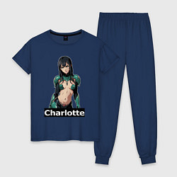 Пижама хлопковая женская Charlotte, цвет: тёмно-синий