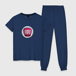 Пижама хлопковая женская Fiat Italy, цвет: тёмно-синий