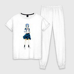Пижама хлопковая женская Аянами в школьной форме с травмой, цвет: белый