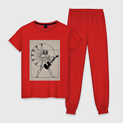 Пижама хлопковая женская Рокерская шутка, цвет: красный