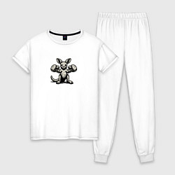 Пижама хлопковая женская Кенгуренок боксер, цвет: белый