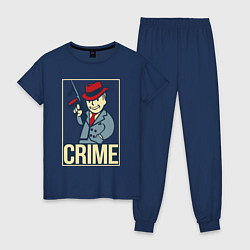 Пижама хлопковая женская Vault crime, цвет: тёмно-синий