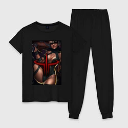 Пижама хлопковая женская Quake 3 - Hunter, цвет: черный
