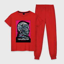 Пижама хлопковая женская Terminator 1, цвет: красный