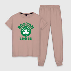 Пижама хлопковая женская Boston Celtics 1986, цвет: пыльно-розовый