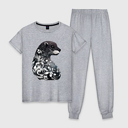 Женская пижама Цветочная выдра