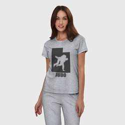 Пижама хлопковая женская Дзюдоисты, цвет: меланж — фото 2