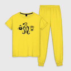 Пижама хлопковая женская Доктор Ливси весёлый, цвет: желтый