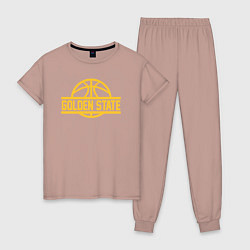 Пижама хлопковая женская Golden State team, цвет: пыльно-розовый