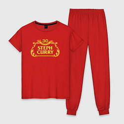 Пижама хлопковая женская Стеф Карри 30, цвет: красный