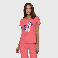 Пижама хлопковая женская Рарити из My Little Pony в кино, цвет: коралловый — фото 2