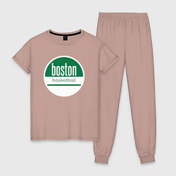 Пижама хлопковая женская Boston basket, цвет: пыльно-розовый