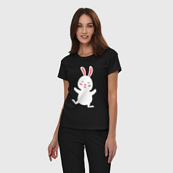 Пижама хлопковая женская Весёлый кролик, цвет: черный — фото 2