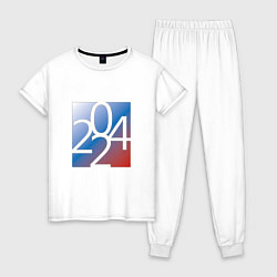 Пижама хлопковая женская Россия 2024 год, цвет: белый