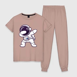 Пижама хлопковая женская Космонавт dab, цвет: пыльно-розовый