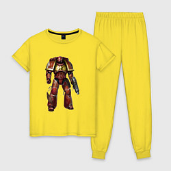 Пижама хлопковая женская Астартес кровавый ангел, цвет: желтый