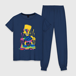 Пижама хлопковая женская Color Bart, цвет: тёмно-синий