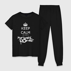 Пижама хлопковая женская My Chemical Romance keep calm, цвет: черный