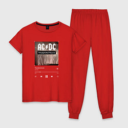 Пижама хлопковая женская Thunderstruck - AC DC, цвет: красный