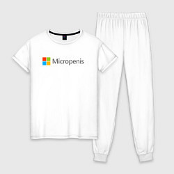 Пижама хлопковая женская Микропенис, цвет: белый