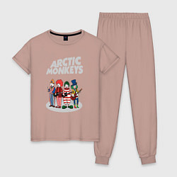 Пижама хлопковая женская Arctic Monkeys clowns, цвет: пыльно-розовый