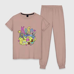 Пижама хлопковая женская Korn - childs, цвет: пыльно-розовый