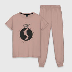 Пижама хлопковая женская Michael Jackson king, цвет: пыльно-розовый