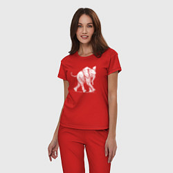 Пижама хлопковая женская Белый слоненок, цвет: красный — фото 2