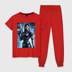 Пижама хлопковая женская Mass Effect -N7 armor, цвет: красный