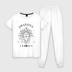 Пижама хлопковая женская Grateful, цвет: белый